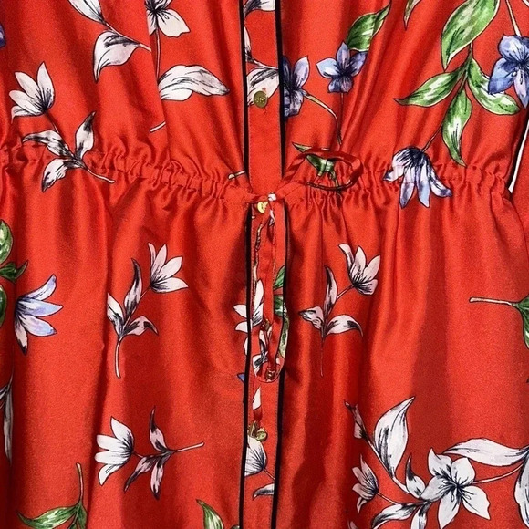 Lauren Ralph Lauren Paza Red Floral Print Twill Dress Size 10 - Picture 10 of 10